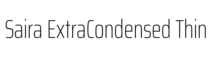 Saira ExtraCondensed Thin  Frei Schriftart Herunterladen