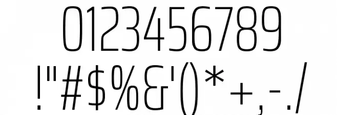 Saira ExtraCondensed Thin Font OTHER CHARS