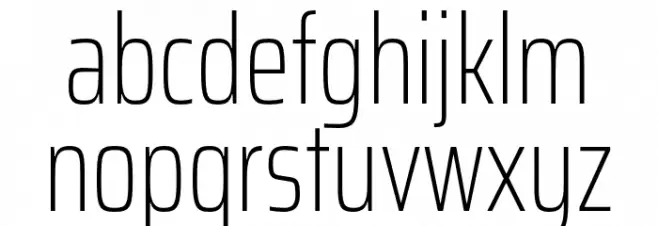 Saira ExtraCondensed Thin Schriftart Kleinbuchstaben