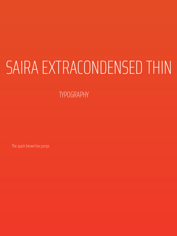 Saira ExtraCondensed Thin Poster