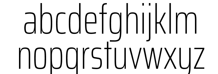 Saira ExtraCondensed Thin Font LOWERCASE