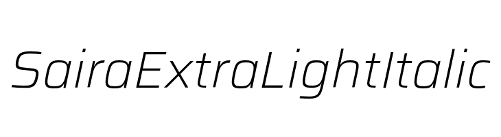 Saira ExtraLight Italic  免费字体下载