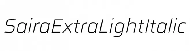 Saira ExtraLight Italic  les polices de caractères gratuit tlcharger