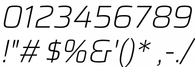 Saira ExtraLight Italic Font OTHER CHARS