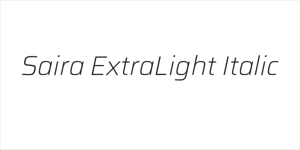 Saira ExtraLight Italic Logo