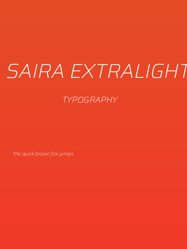 Saira ExtraLight Italic Poster