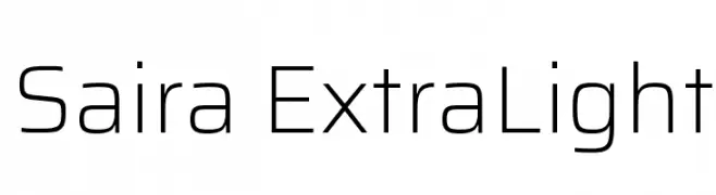 Saira ExtraLight  नि: शुल्क फ़ॉन्ट्स डाउनलोड