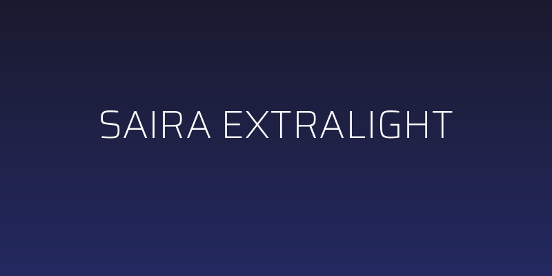 Saira ExtraLight Social Header