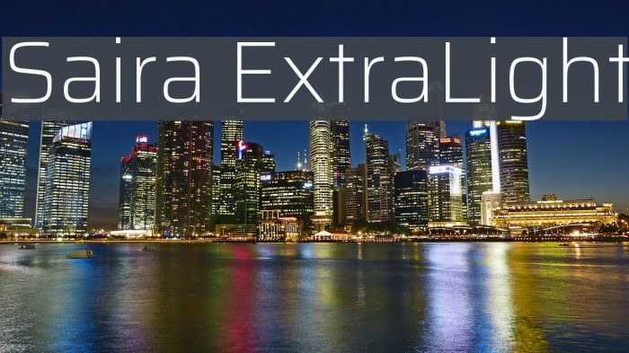 Saira ExtraLight Font examples