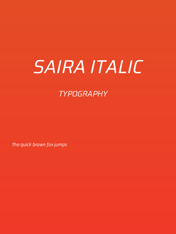 Saira Italic Poster