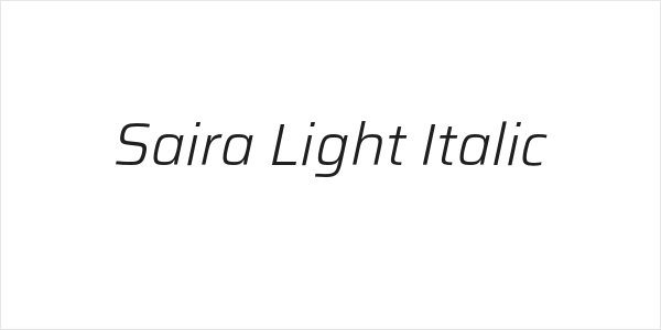 Saira Light Italic Logo