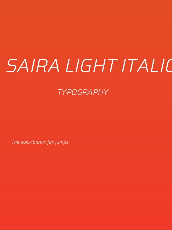 Saira Light Italic Poster