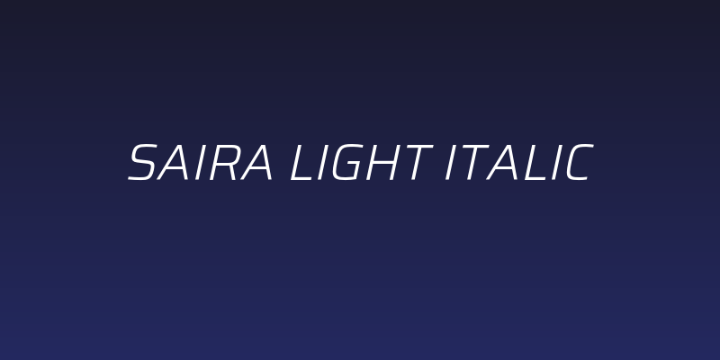 Saira Light Italic Social Header