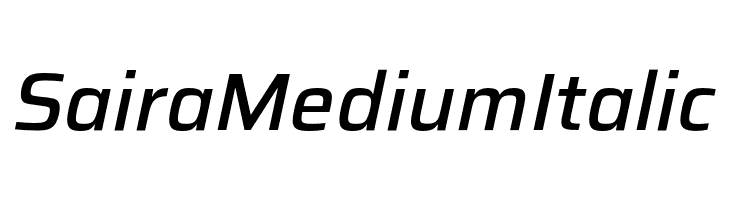 Saira Medium Italic  Frei Schriftart Herunterladen