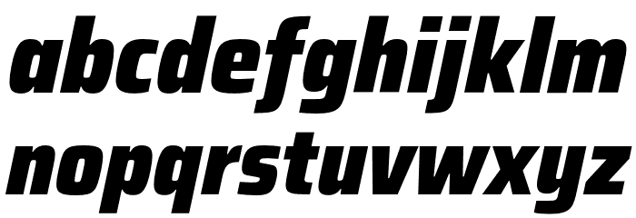 Saira SemiCondensed Black Italic Font LOWERCASE
