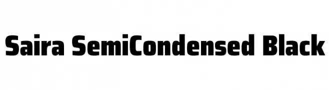 Saira SemiCondensed Black  नि: शुल्क फ़ॉन्ट्स डाउनलोड