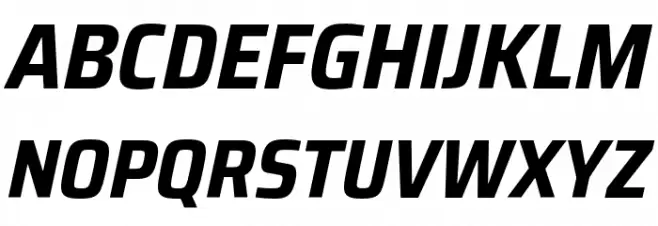Saira SemiCondensed Bold Italic Caratteri MAIUSCOLE
