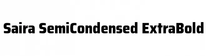 Saira SemiCondensed ExtraBold  नि: शुल्क फ़ॉन्ट्स डाउनलोड