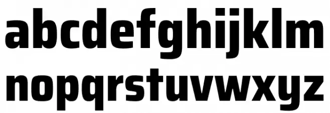 Saira SemiCondensed ExtraBold Schriftart Kleinbuchstaben