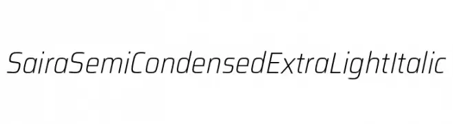 Saira SemiCondensed ExtraLight Italic  Descarca Fonturi Gratis