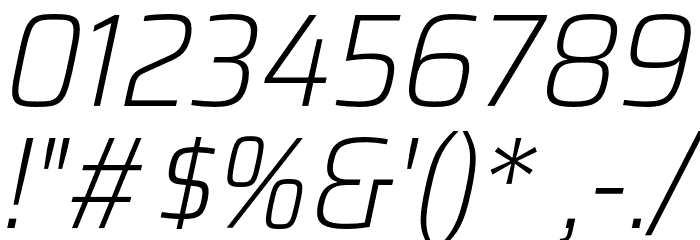 Saira SemiCondensed ExtraLight Italic Font OTHER CHARS