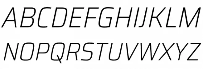 Saira SemiCondensed ExtraLight Italic 字体 大写