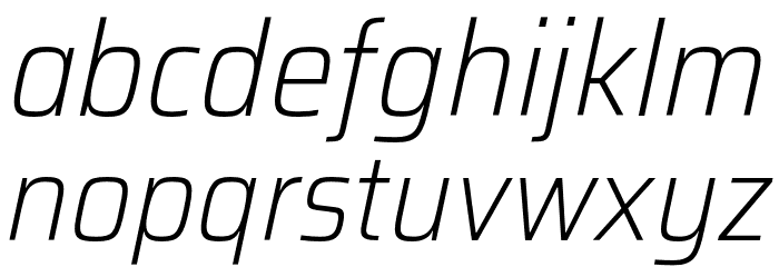 Saira SemiCondensed ExtraLight Italic Font LOWERCASE