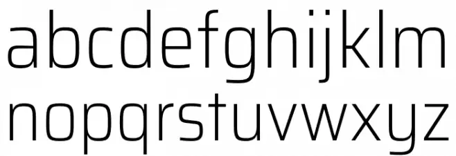 Saira SemiCondensed ExtraLight Schriftart Kleinbuchstaben