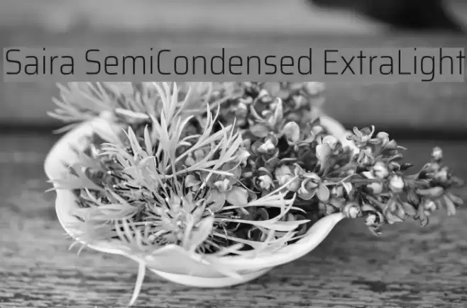 Saira SemiCondensed ExtraLight Font examples