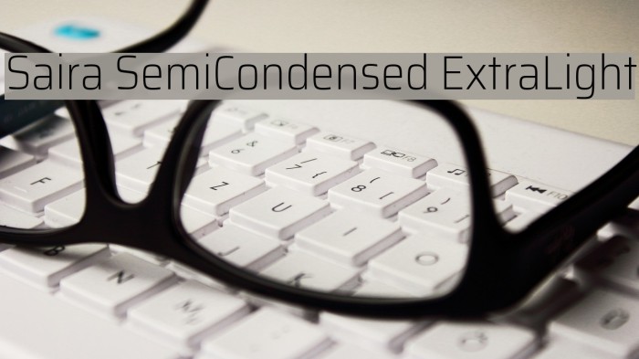 Saira SemiCondensed ExtraLight Font examples