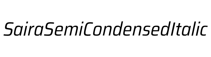 Saira SemiCondensed Italic  Frei Schriftart Herunterladen