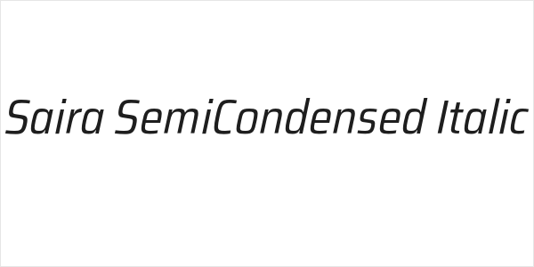 Saira SemiCondensed Italic Logo