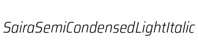Saira SemiCondensed Light Italic  Frei Schriftart Herunterladen