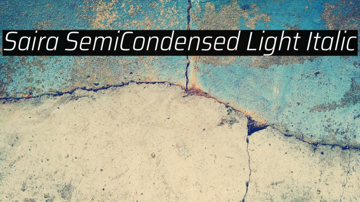 Saira SemiCondensed Light Italic Example 1