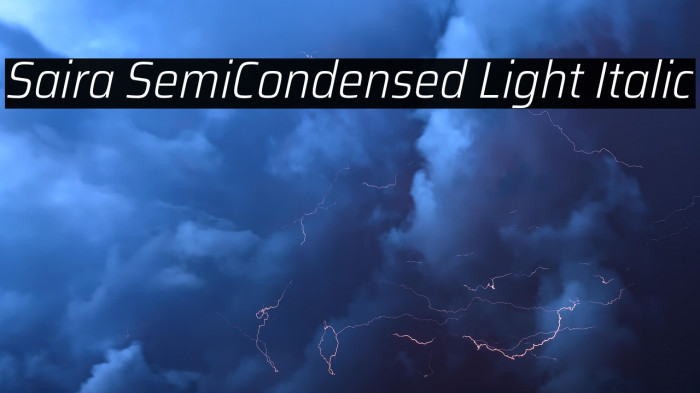 Saira SemiCondensed Light Italic Example 3