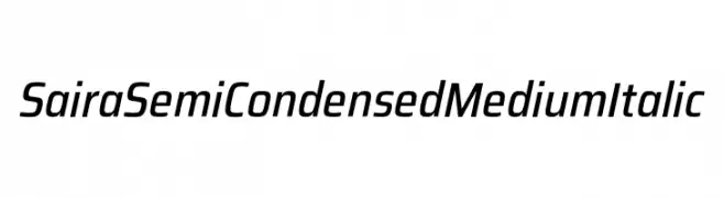 Saira SemiCondensed Medium Italic  Frei Schriftart Herunterladen