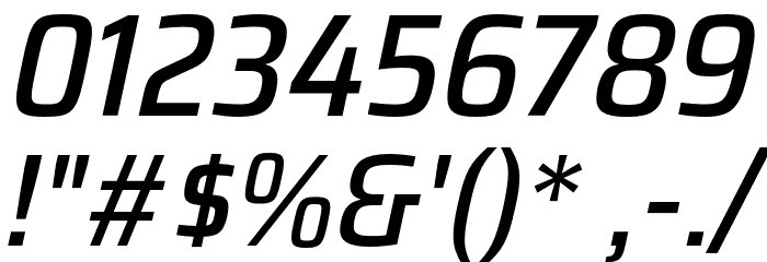 Saira SemiCondensed Medium Italic Font OTHER CHARS