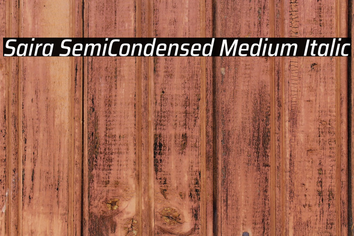Saira SemiCondensed Medium Italic Example 1