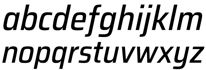 Saira SemiCondensed Medium Italic Font LOWERCASE