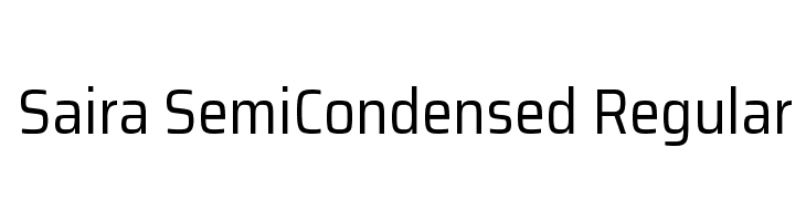 Saira SemiCondensed Regular Font
