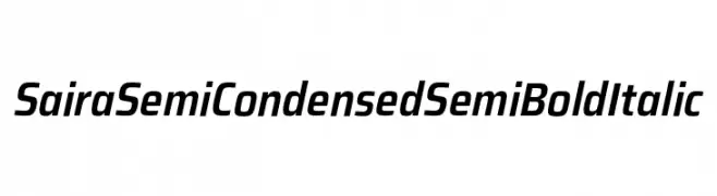 Saira SemiCondensed SemiBold Italic  font caratteri gratis