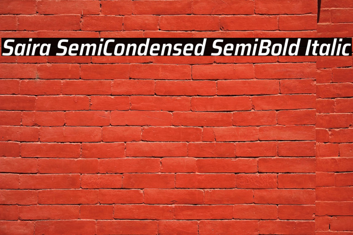 Saira SemiCondensed SemiBold Italic Example 1