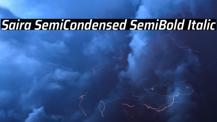 Saira SemiCondensed SemiBold Italic Example 2