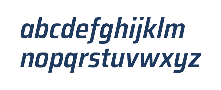 Saira SemiCondensed SemiBold Italic Lowercase