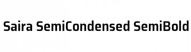 Saira SemiCondensed SemiBold  नि: शुल्क फ़ॉन्ट्स डाउनलोड