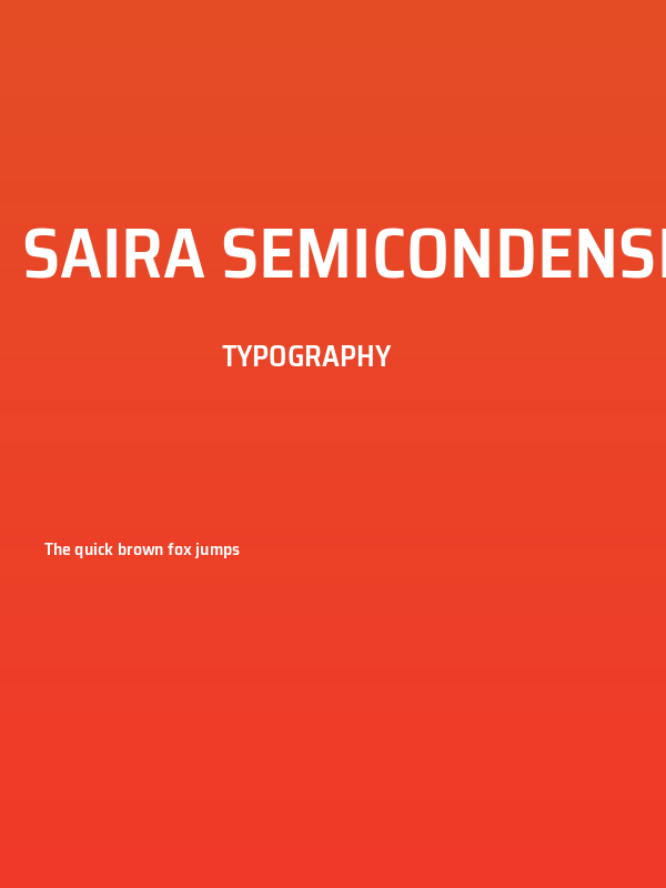 Saira SemiCondensed SemiBold Poster