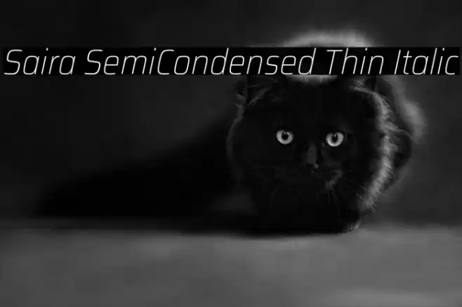 Saira SemiCondensed Thin Italic Font examples