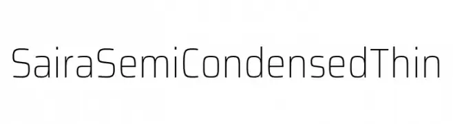 Saira SemiCondensed Thin  font caratteri gratis