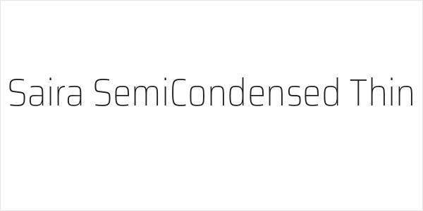 Saira SemiCondensed Thin Logo