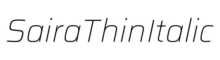 Saira Thin Italic  font caratteri gratis